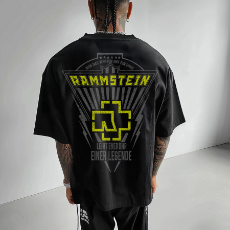 Rock - Tricou Negru Oversize Leight Ever Dhr Einer Legende