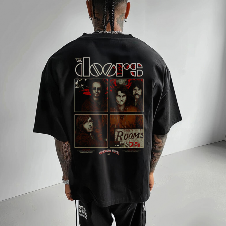 Rock - Tricou Negru Oversize Morrison Hotel