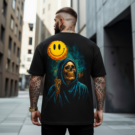 Tricouri Oversize - Tricou Negru Oversize Get Well Soon