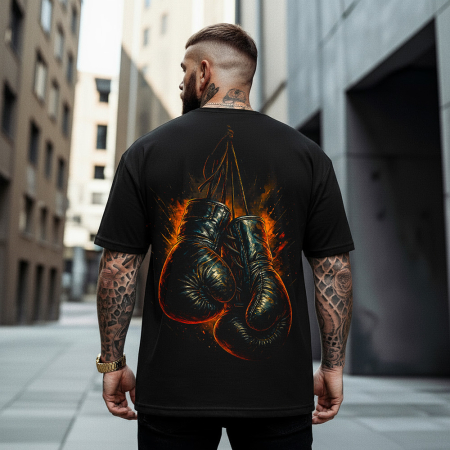 Rap/Hip-Hop - Tricou Negru Oversize Hanging Up The Gloves