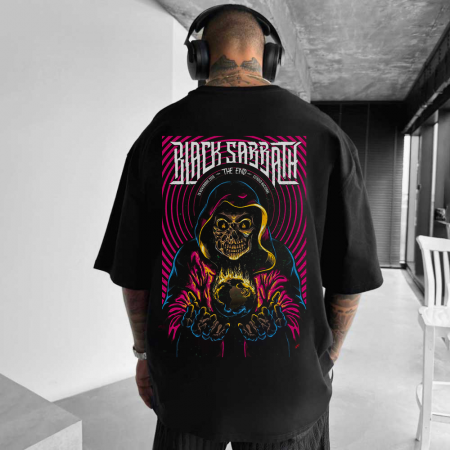 Rock - Tricou Negru Oversize Black Sabbath End