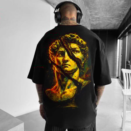 Rap/Hip-Hop - Tricou Negru Oversize Split