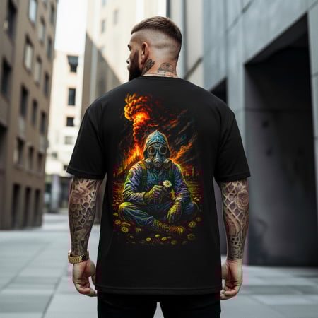Rock - Tricou Negru Oversize The New World