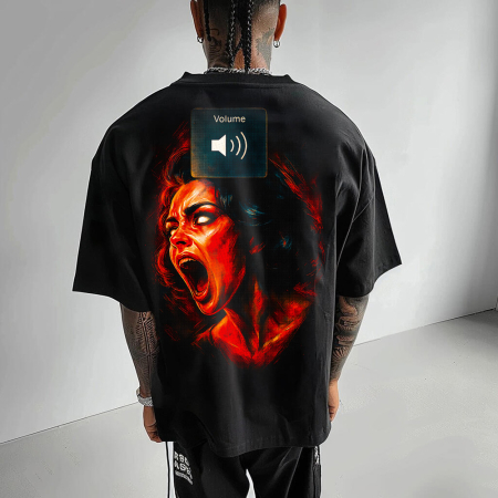 Rap/Hip-Hop - Tricou Negru Oversize Silence