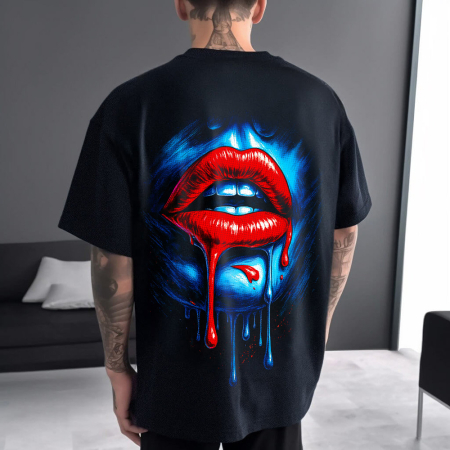 Rock - Tricou Negru Oversize Smack