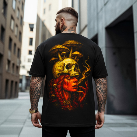 Rap/Hip-Hop - Tricou Negru Oversize Psychedelics