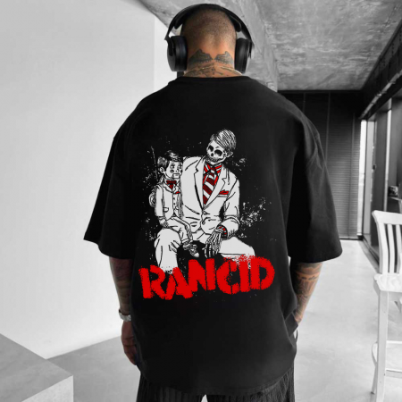 Rock - Tricou Negru Oversize Rancid Puppet