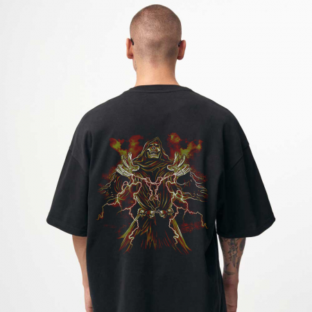 Rock - Tricou Negru Oversize Electric Death