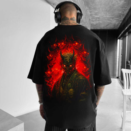 Rap/Hip-Hop - Tricou Negru Oversize Oni