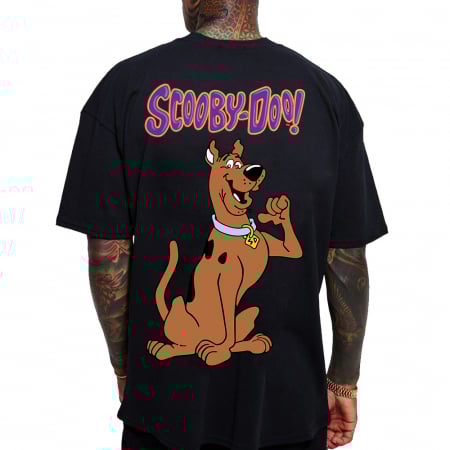 Barbati - Tricou Negru Oversize Scooby-Doo