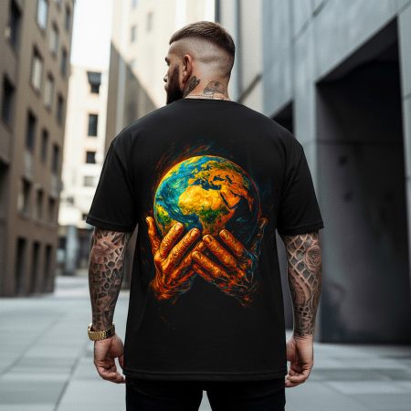 Rap/Hip-Hop - Tricou Negru Oversize World