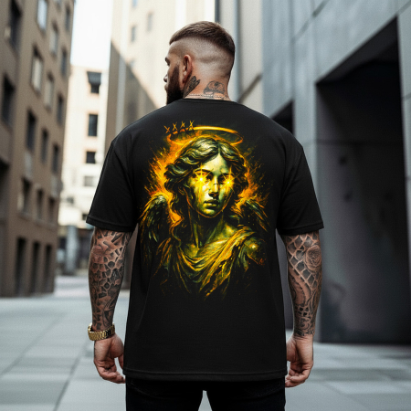 Rap/Hip-Hop - Tricou Negru Oversize Angel XXXX