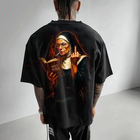 Rap/Hip-Hop - Tricou Negru Oversize The Holy Finger