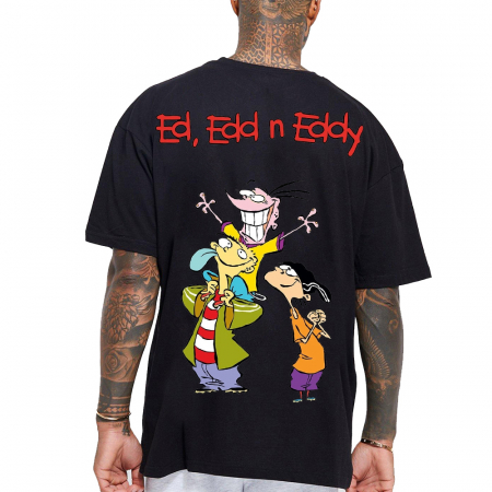 Tricouri Oversize - Tricou Negru Oversize Ed, Edd n Eddy