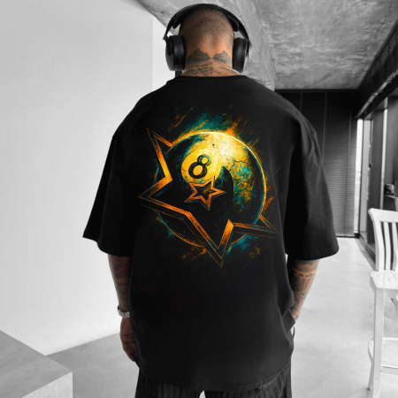 Rap/Hip-Hop - Tricou Negru Oversize 8 Ball