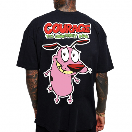 Tricouri Oversize - Tricou Negru Oversize Courage