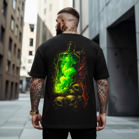 Rap/Hip-Hop - Tricou Negru Oversize Spicy Bottle