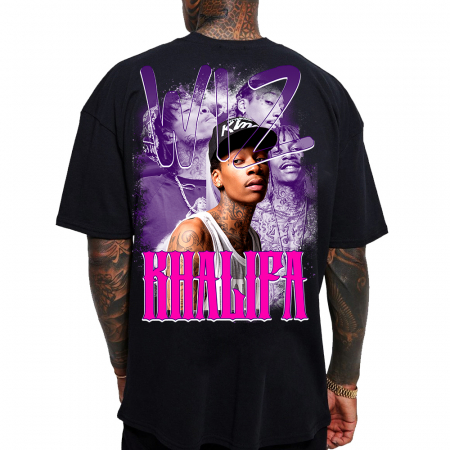 Tricouri Oversize - Tricou Negru Oversize Wiz Khalifa