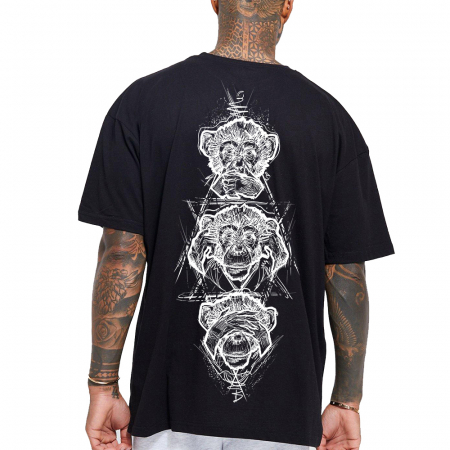 Tricouri Oversize - Tricou Negru Oversize Omerta
