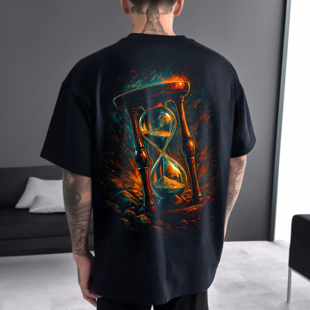 Rap/Hip-Hop - Tricou Negru Oversize Running Out