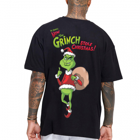 Tricouri Oversize - Tricou Negru Oversize The Grinch