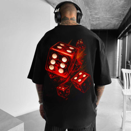 Rap/Hip-Hop - Tricou Negru Oversize The Lucky Dice