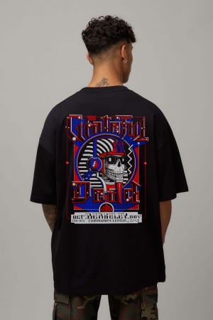 Rock - Tricou Negru Oversize Down In The Bottom