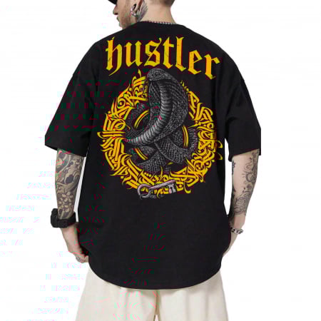 Barbati - Tricou Negru Oversize Cobra hustlers