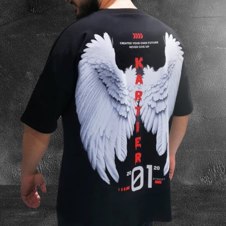 Barbati - Tricou Negru Oversize Created your future