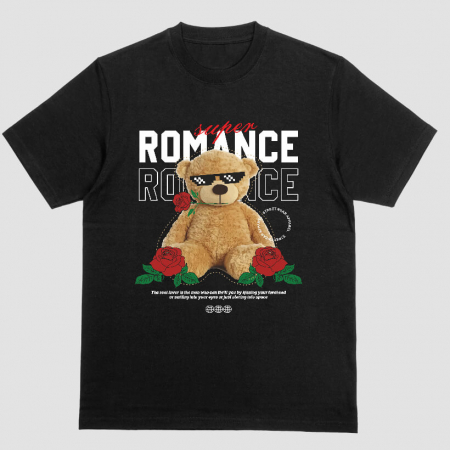 Tricouri Teddy - Tricou Unisex Negru Romance
