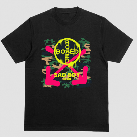 Barbati - Tricou Unisex Negru Sad Boy