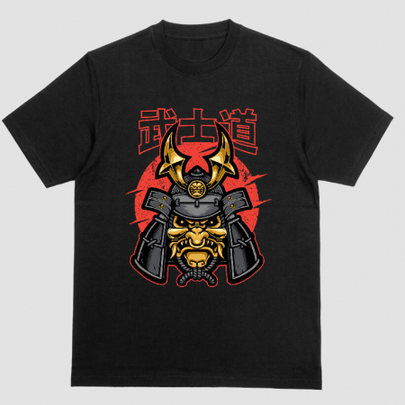 Barbati - Tricou Unisex Negru Samurai Warrior