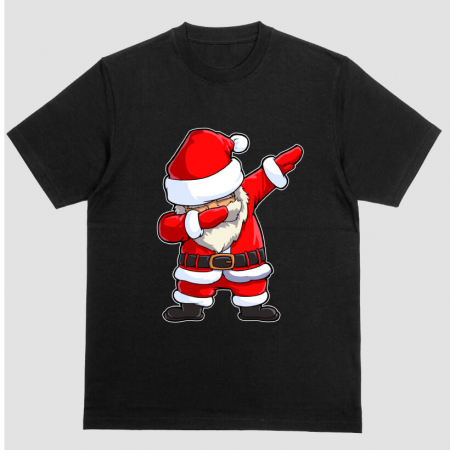 Tricouri X-mas - Tricou Unisex Negru Santa Dab
