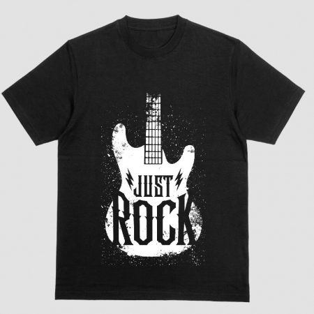 Barbati - Tricou Unisex Negru Just Rock Guitar