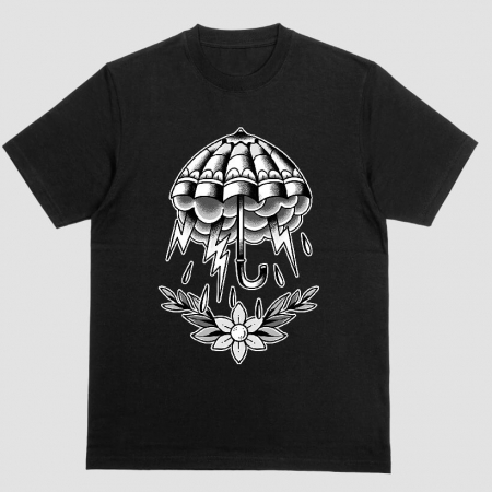 Tricouri Tattoo - Tricou Unisex Negru Umbrella Tattoo