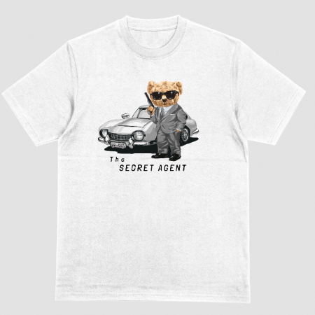 Tricouri Teddy - Tricou Unisex Alb Teddy Undercover Bear