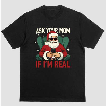 Barbati - Tricou Barbat Negru Ask if I'm real