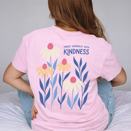Tricou Dama Roz Treat yourself with kindness [2]