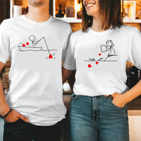 Seturi - Tricouri Cuplu Fishing For Love