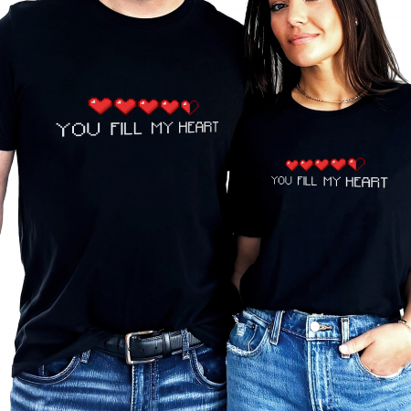 Tricouri Cuplu - You fill my heart
