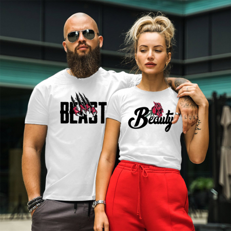 Seturi - Tricouri Cuplu Beauty & Beast