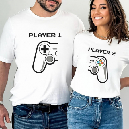 Seturi Cuplu - Tricouri Cuplu Players, Alb