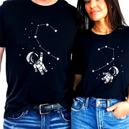 Seturi Cuplu - Tricouri Cuplu Space Couple