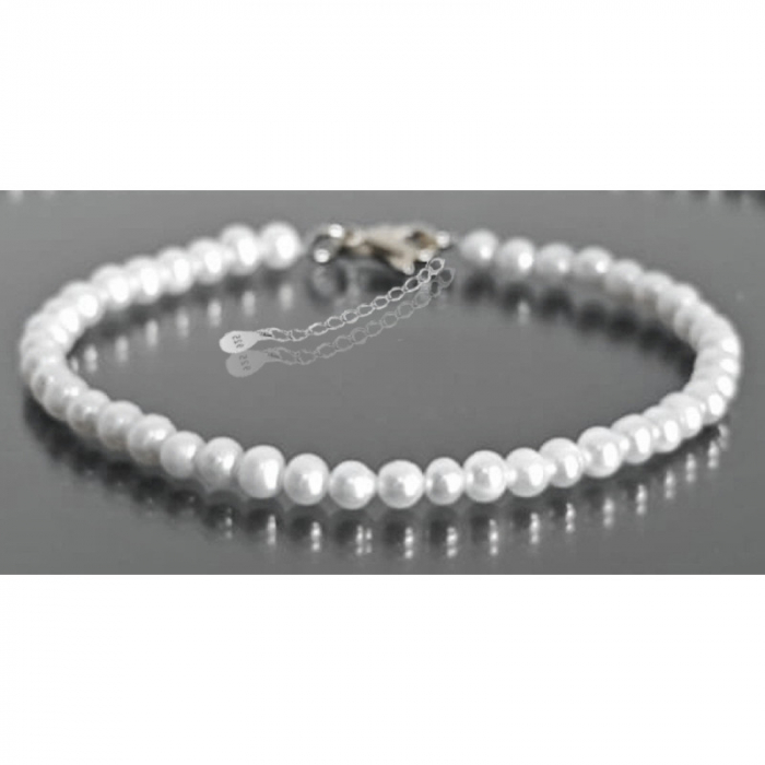Armband mit seltenen natürlichen Perlen, klein, 4-5 mm, AA+ Qualität, mit 925 Silberverschluss. [2]