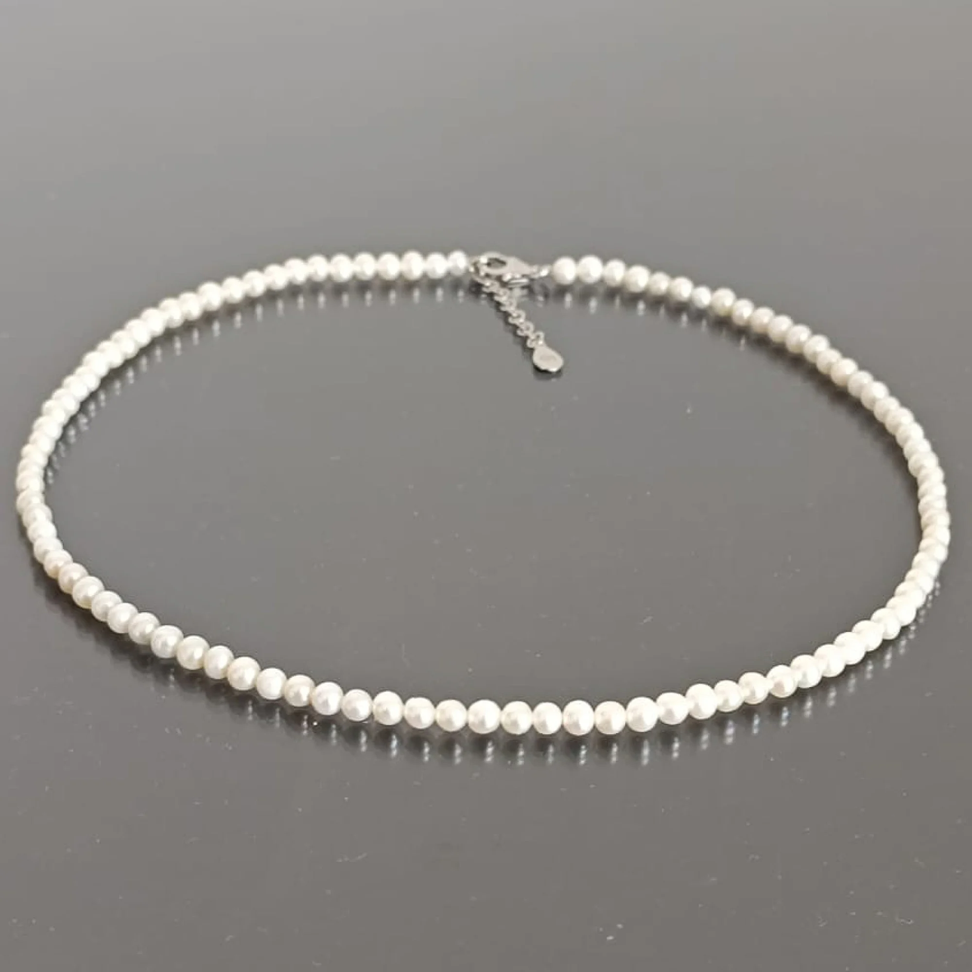 Natural Round Pearl Necklace 4–5 mm, Rare Pearls, AAA+ Quality, Sterling Silver 925 | KASKADDA® [2]