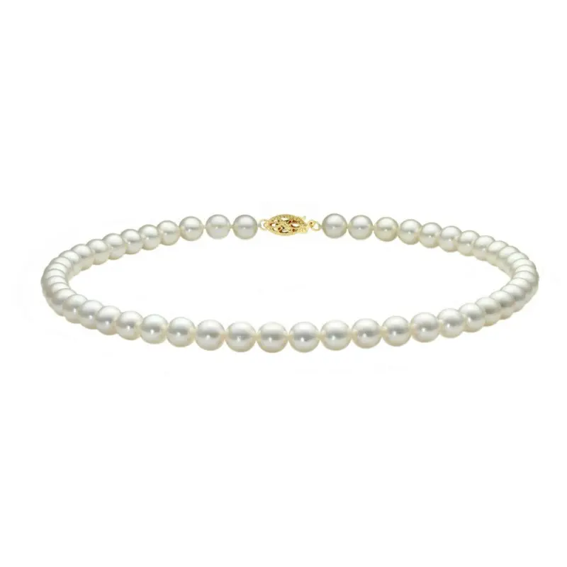 Set Necklace, Bracelet, and Earrings with Natural Japanese Akoya Pearls, AAA Quality, 7.5 - 8 mm, and Yellow Gold [5]