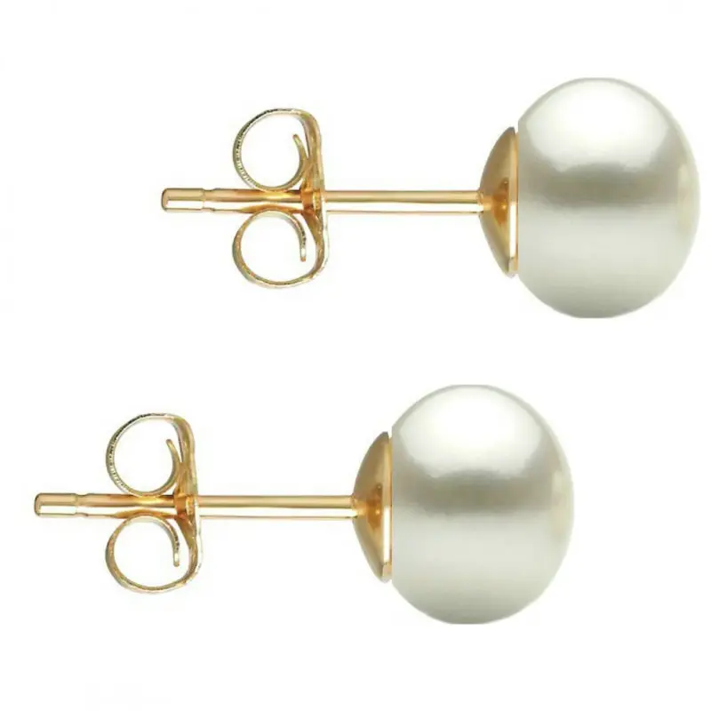 Set náhrdelníka a náušníc s prírodnými bielymi perlami a 14k zlatom (585 zlato) [5]