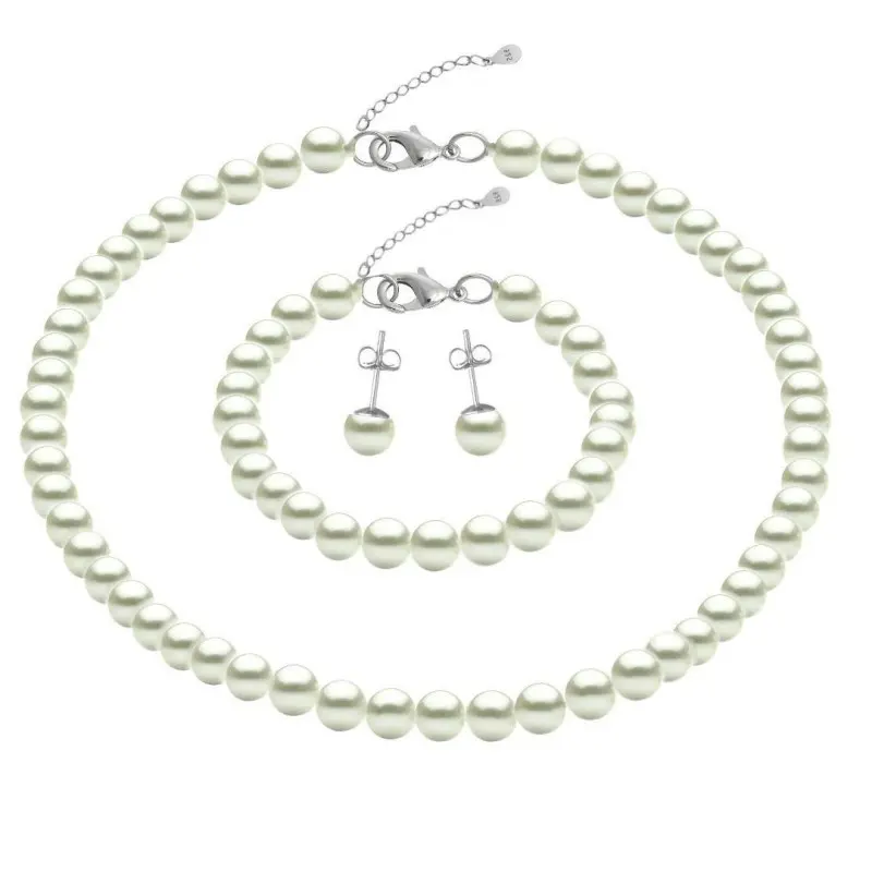 Classic Set of White Natural Pearls 6-7 mm and Silver 925 [2]