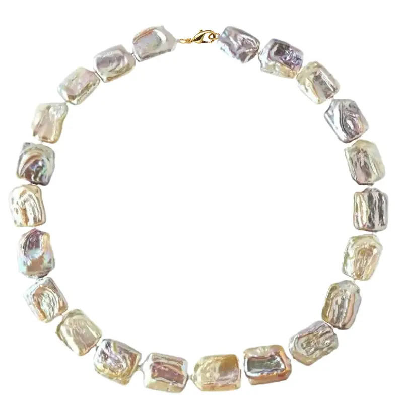 Set náhrdelníka, náramku a náušníc s prírodnými barokovými perlami a 14K zlatom (585 zlato). [3]