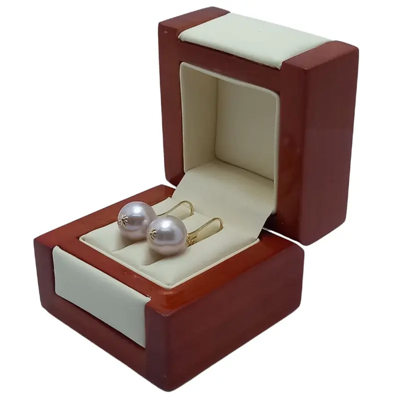 Gelbgoldohrringe mit Edison-Naturperlen, Premium-Qualität AAA, seltene Riesenperlen 13,5 - 14 mm [2]